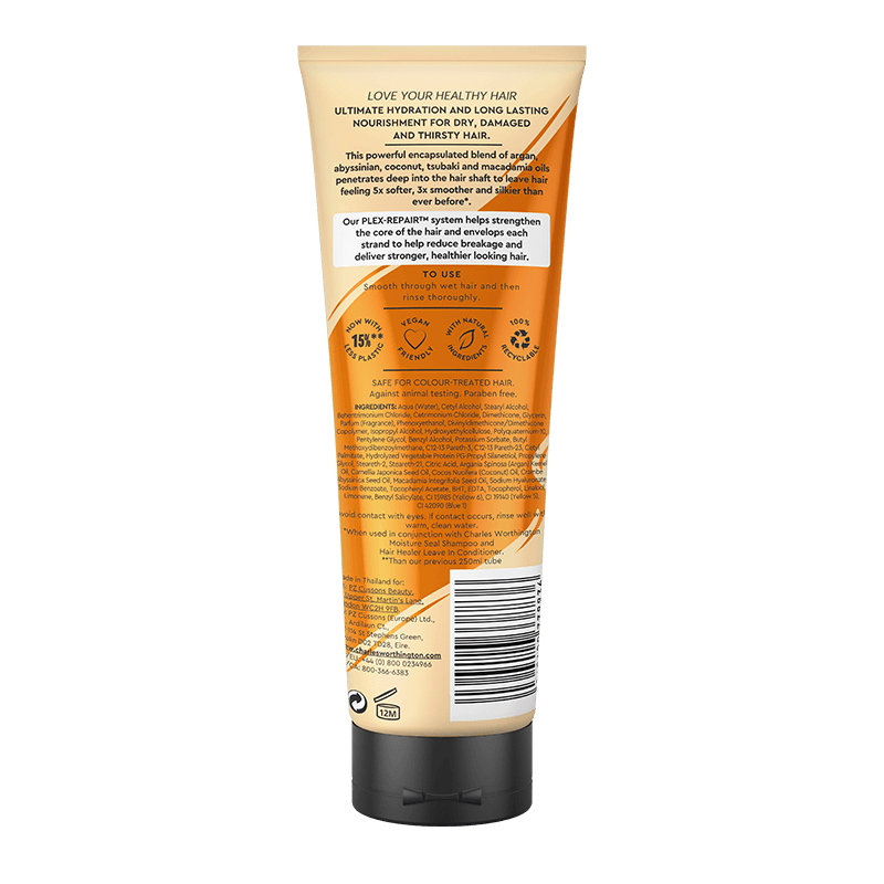 Charles Worthington Moisture Seal Nourishing Conditioner 250ml - back of pack